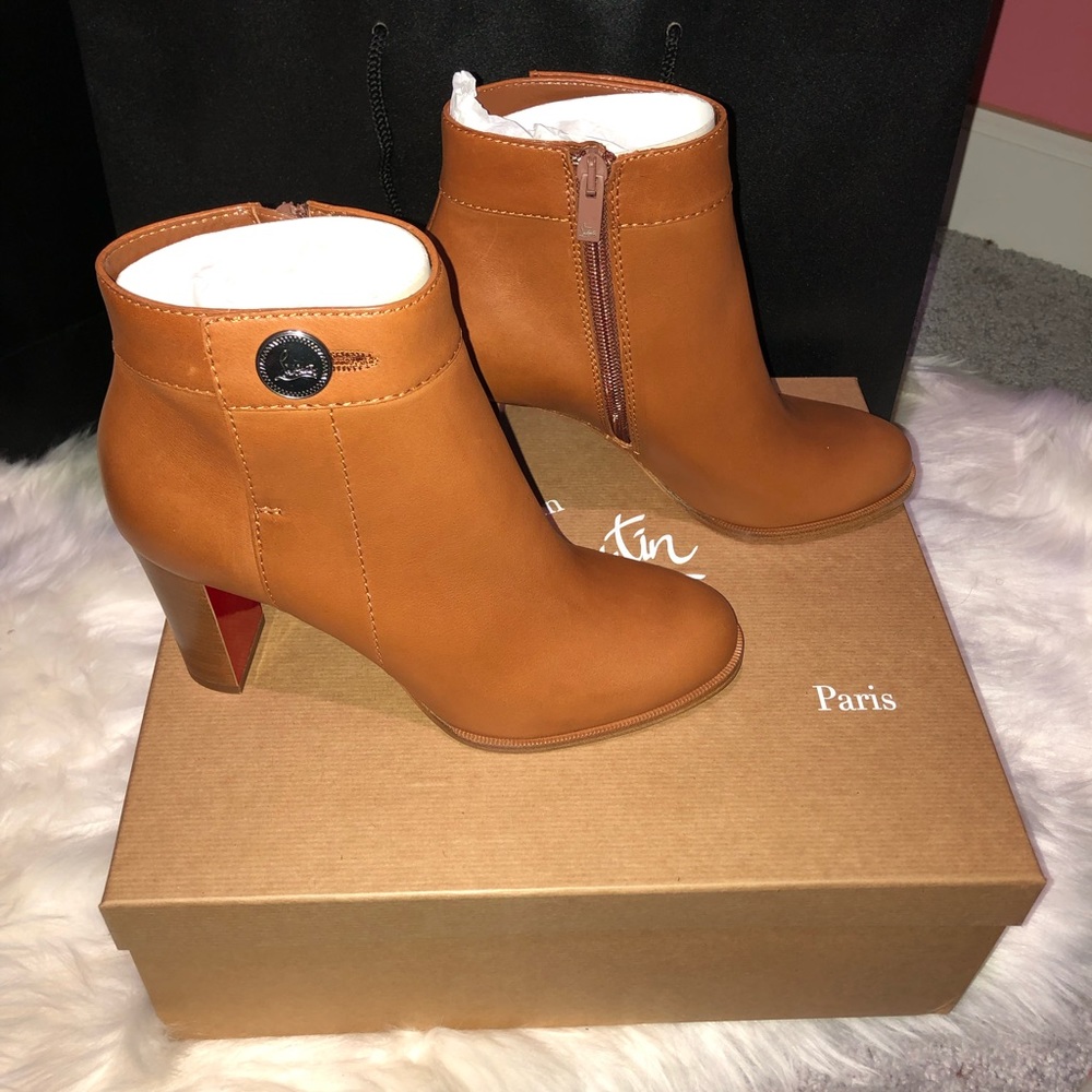 Authentic Christian Louboutin Camel colored booties. Size 38. Never worn